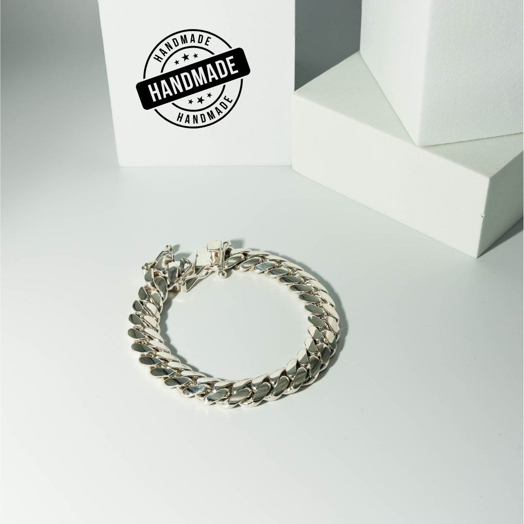 999 Handmade Silver Miami Cuban Bracelet 12mm