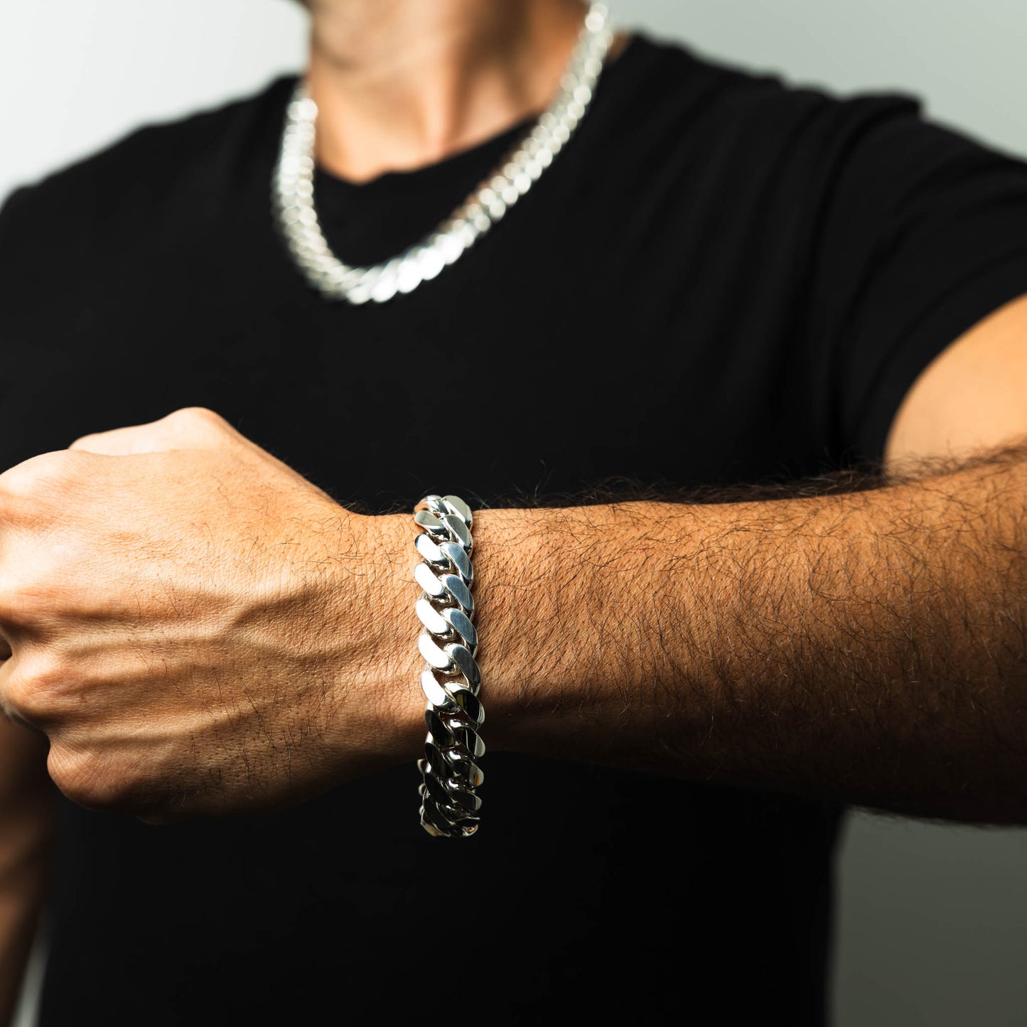 999 Handmade Silver Miami Cuban Bracelet 15mm