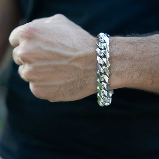 Silver Miami Cuban Bracelet 15mm