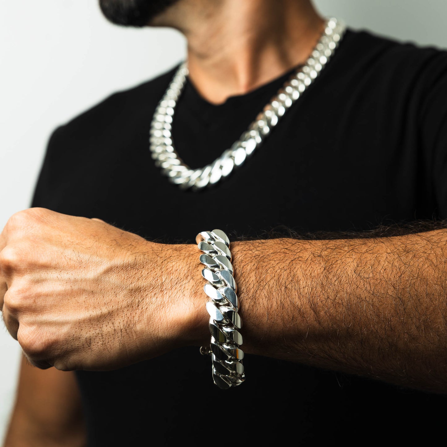 999 Handmade Silver Miami Cuban Bracelet 18mm