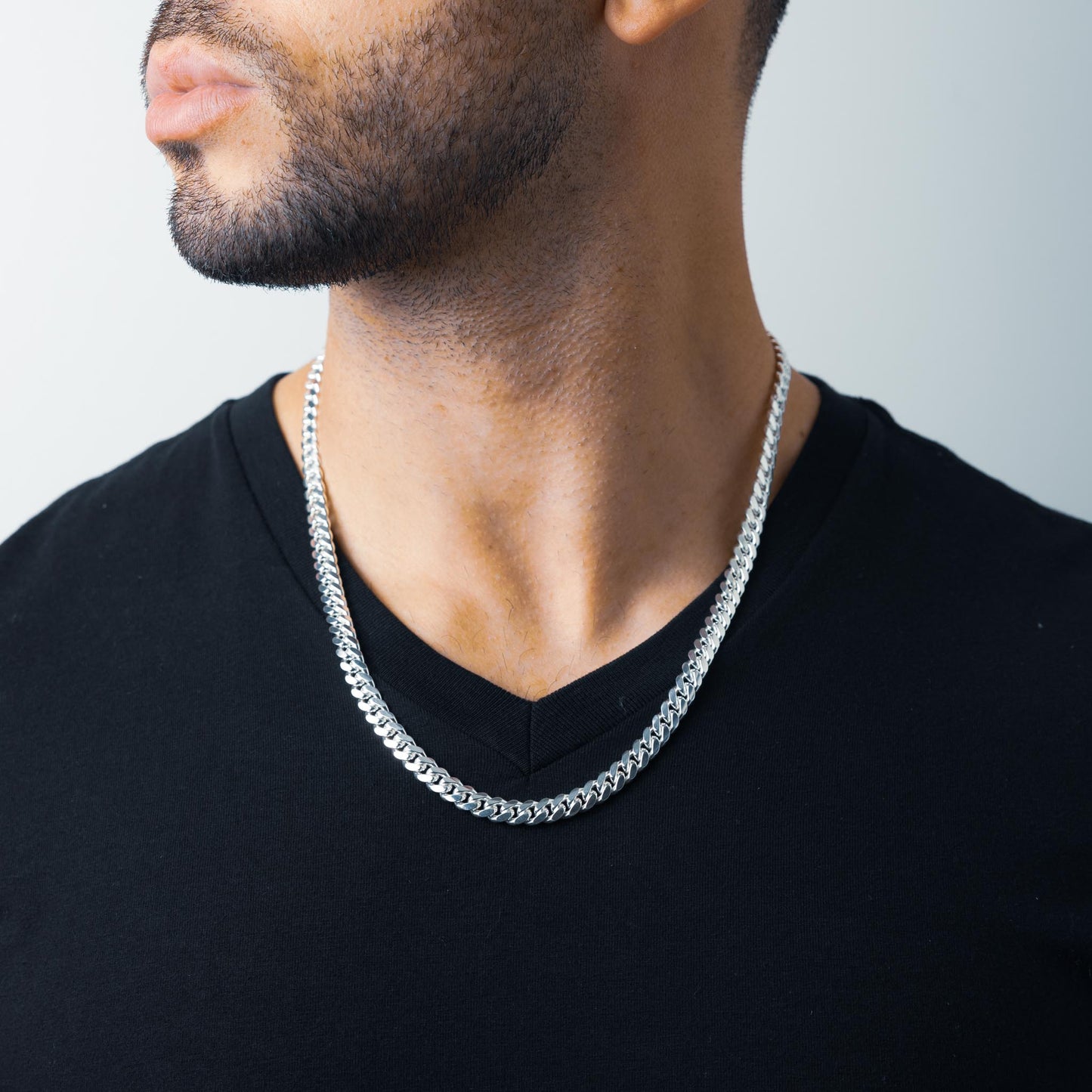 High Polish Silver Miami Cuban Chain 7mm