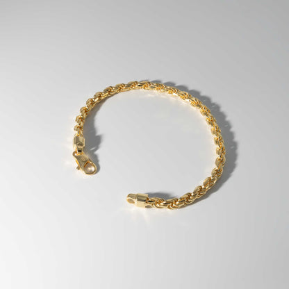 Gold Diamond Cut Rope Bracelet 5mm