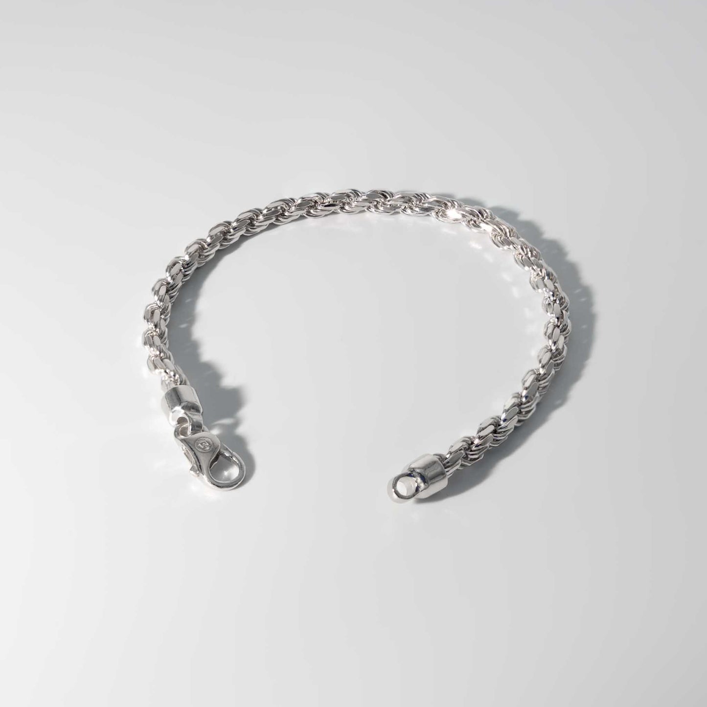 Silver Diamond Cut Rope Bracelet 5mm