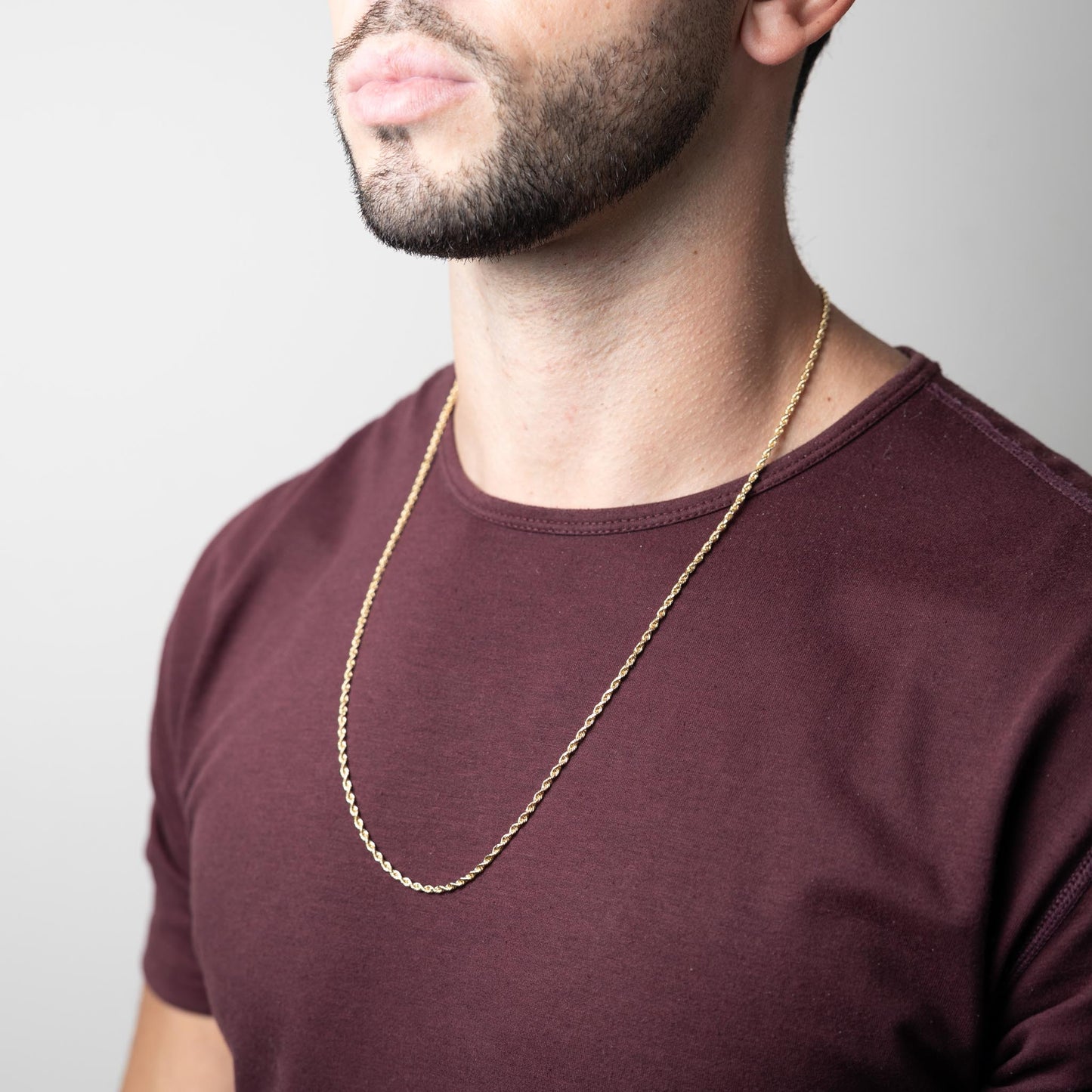 Solid Gold 2.5mm Diamond Cut Rope