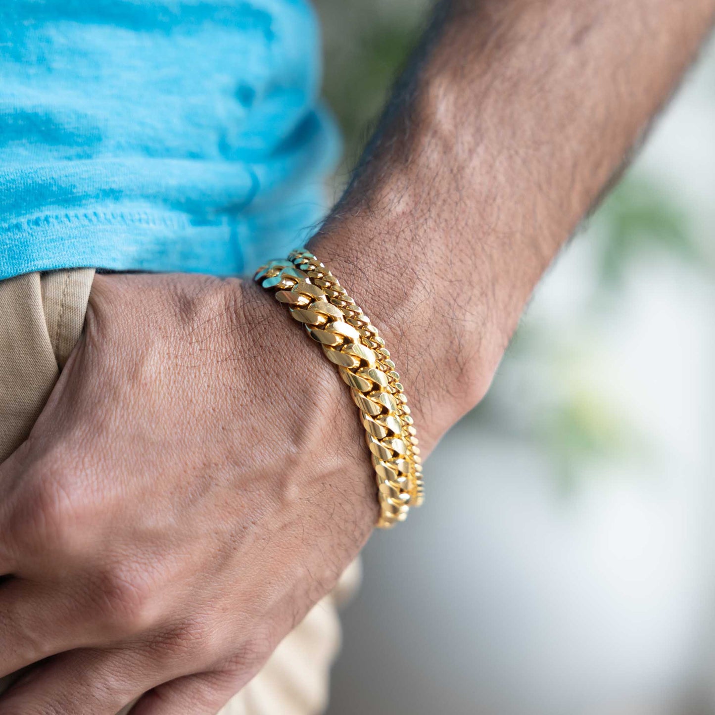 Gold Miami Cuban Bracelet Stack 15% off