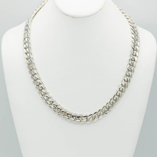 999 Handmade Silver Miami Cuban Chain 12mm
