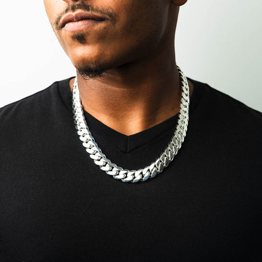 999 Handmade Silver Miami Cuban Chain 15mm