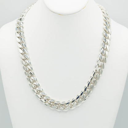 999 Handmade Silver Miami Cuban Chain 15mm