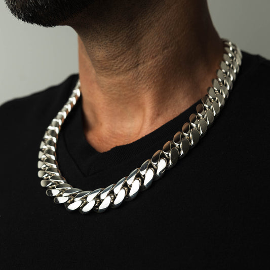 999 Handmade Silver Miami Cuban Chain 18mm