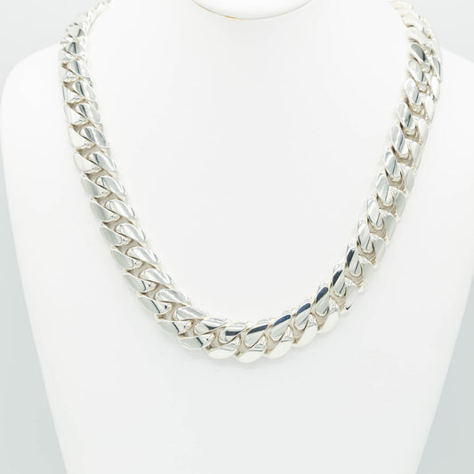 999 Handmade Silver Miami Cuban Chain 18mm