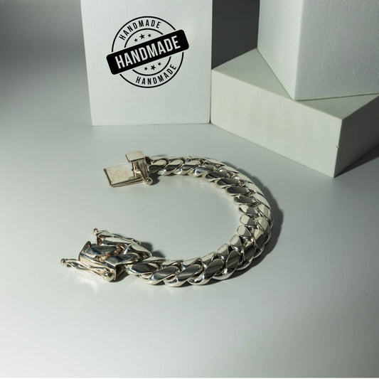 999 Handmade Silver Miami Cuban Bracelet 18mm