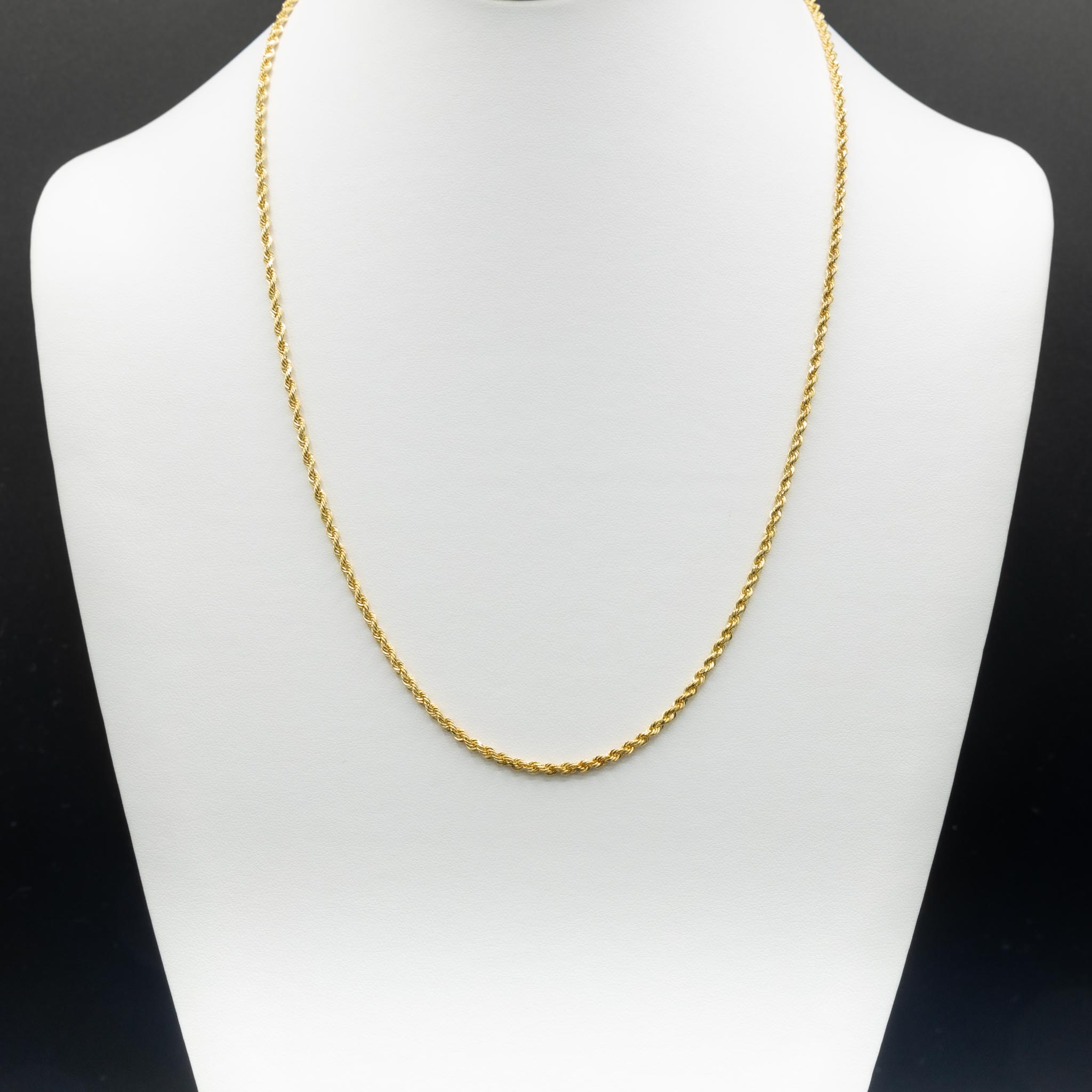 2 5mm Rope Chain Solid Gold 2.5mm Diamond Cut Rope