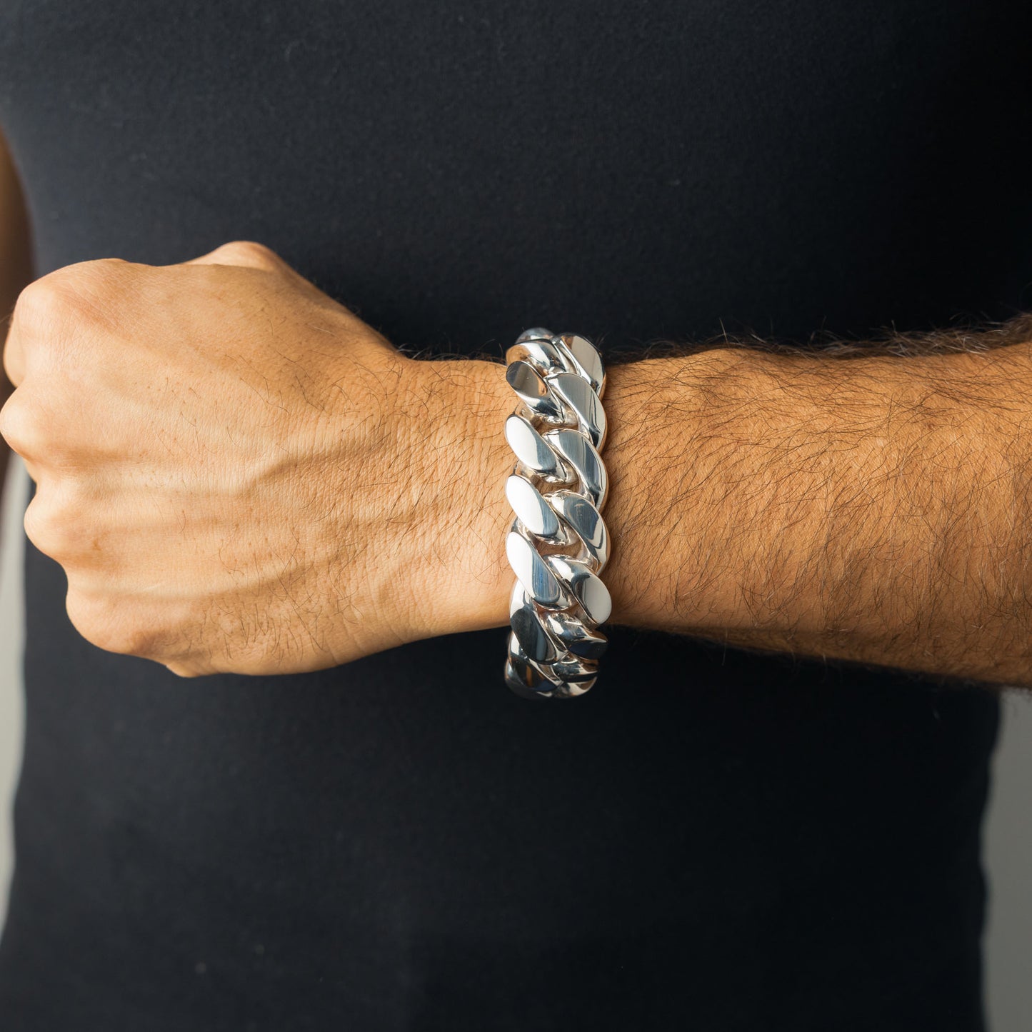 999 Handmade Silver Miami Cuban Bracelet 22mm