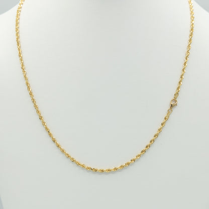 18K Solid Gold 3mm Diamond Cut Rope