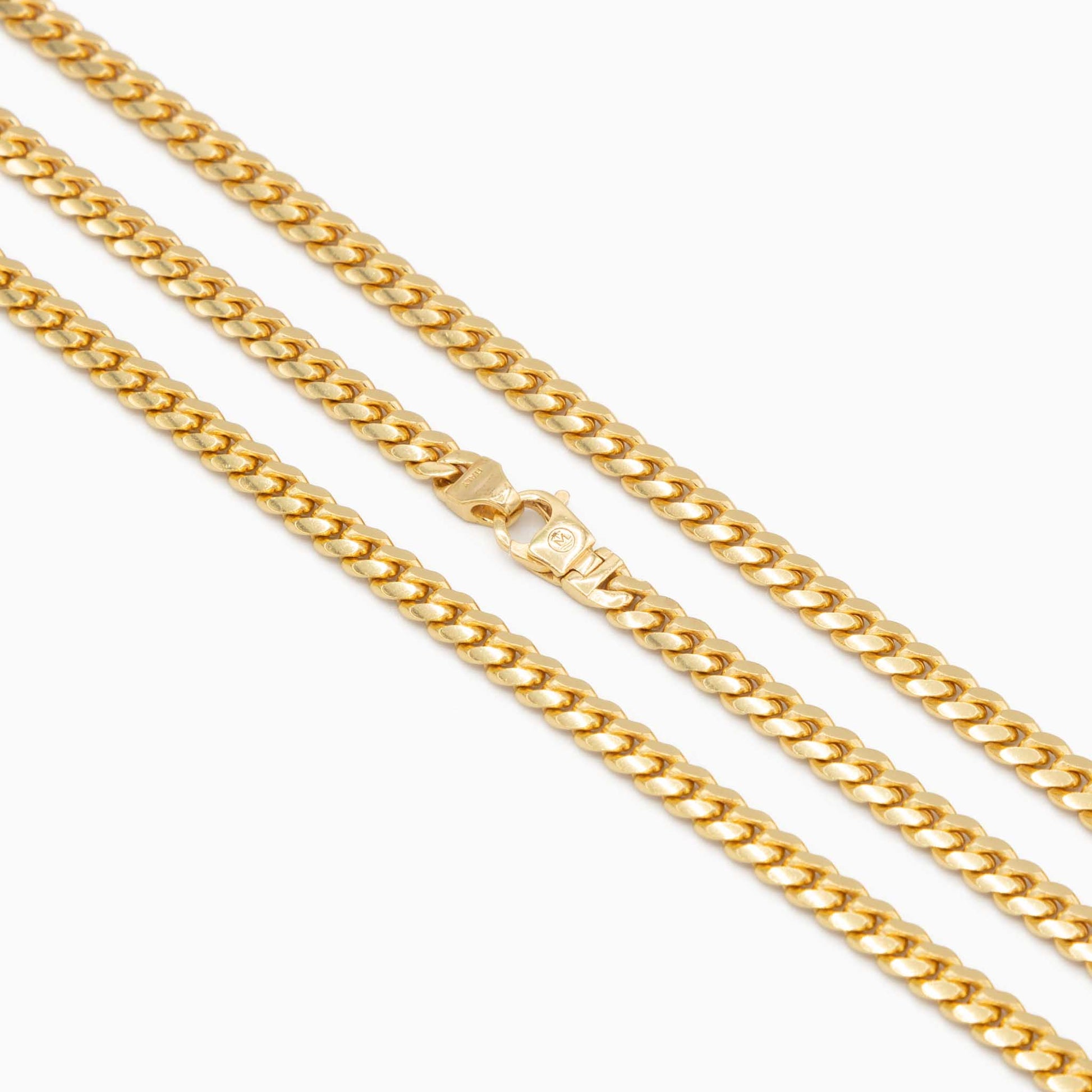Fiusem gold cuban Link chain for Men, 5mm Mens chain Necklaces, Stainless  Steel chain Necklaces for Men Women and Boys