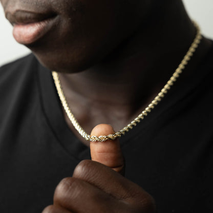 Solid Gold 5mm Diamond Cut Rope