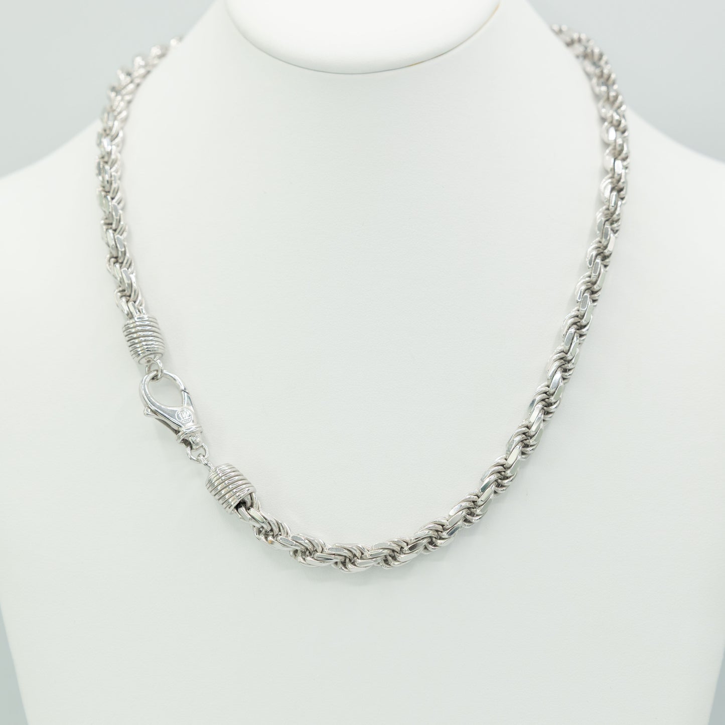 Silver Diamond Cut Rope Chain 7mm