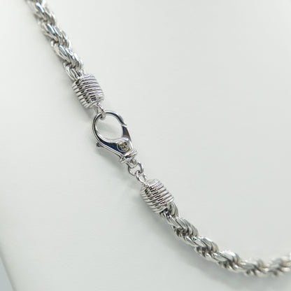 Silver Diamond Cut Rope Chain 7mm