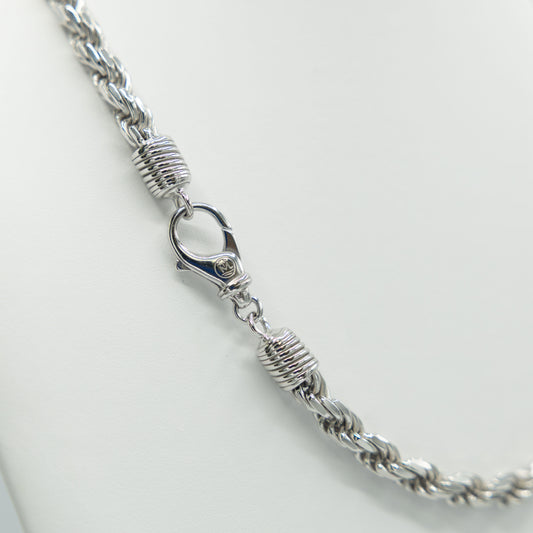 Silver Diamond Cut Rope Chain 7mm