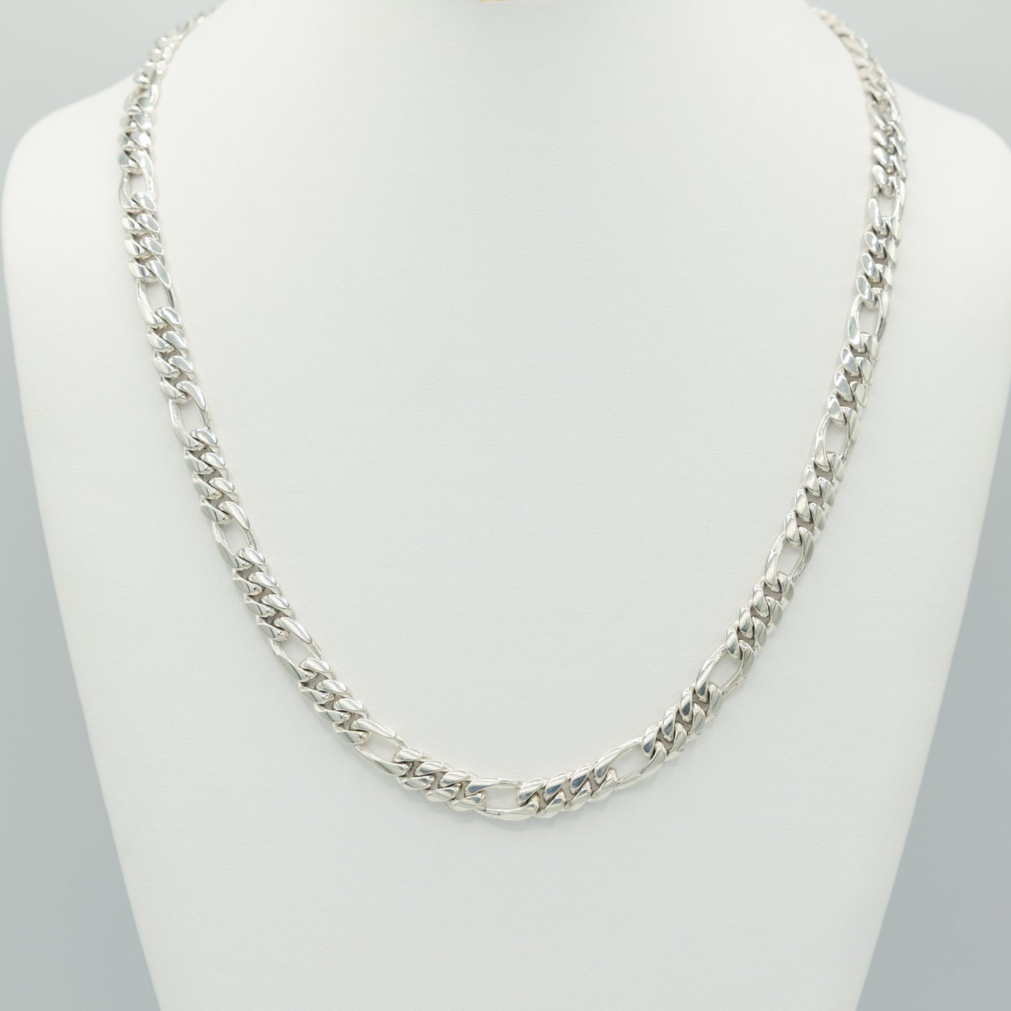 999 Handmade Silver Figaro Cuban Chain 8mm