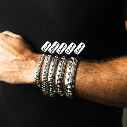 999 Handmade Silver Miami Cuban Bracelet 15mm