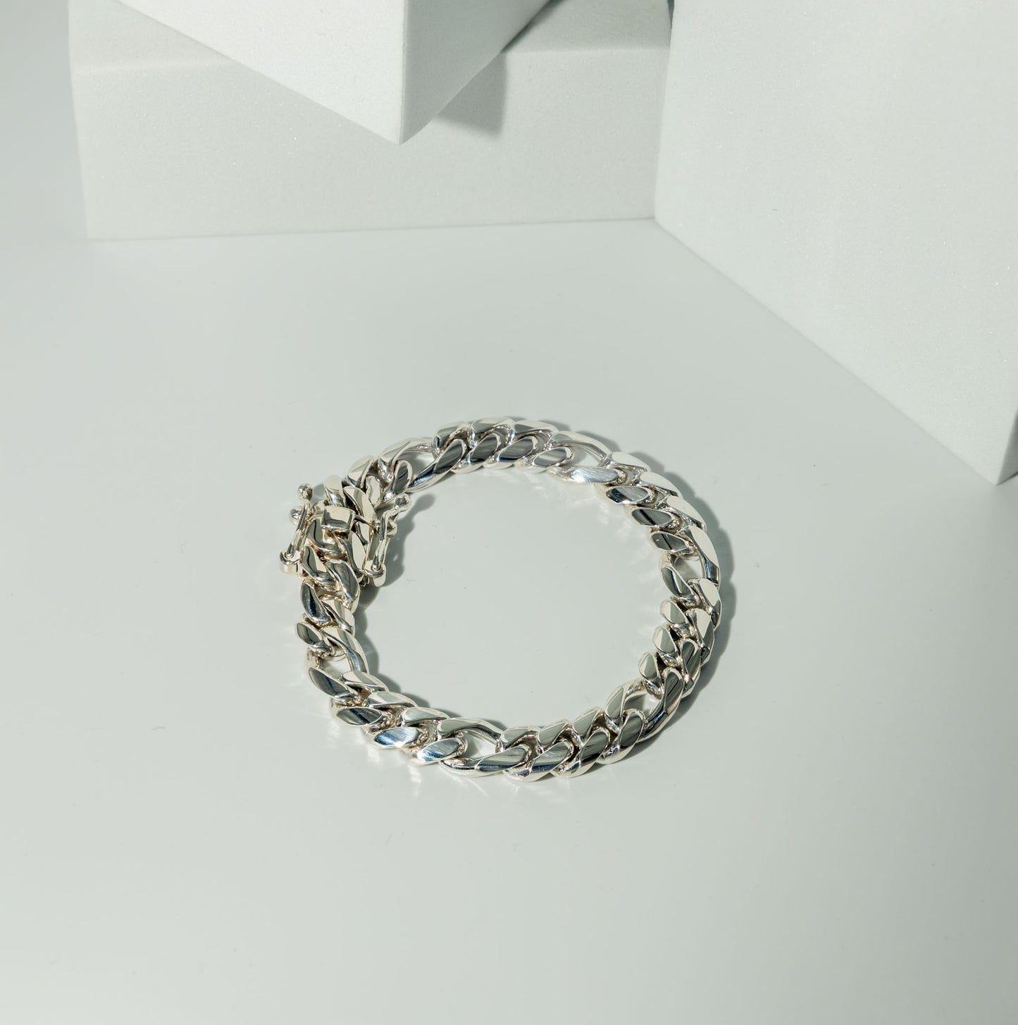 999 Handmade Silver Figaro Bracelet 10mm