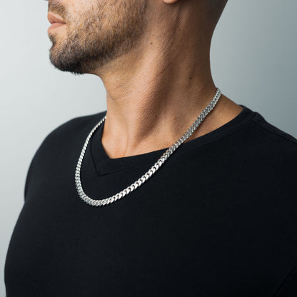 999 Handmade Silver Miami Cuban Chain 7mm