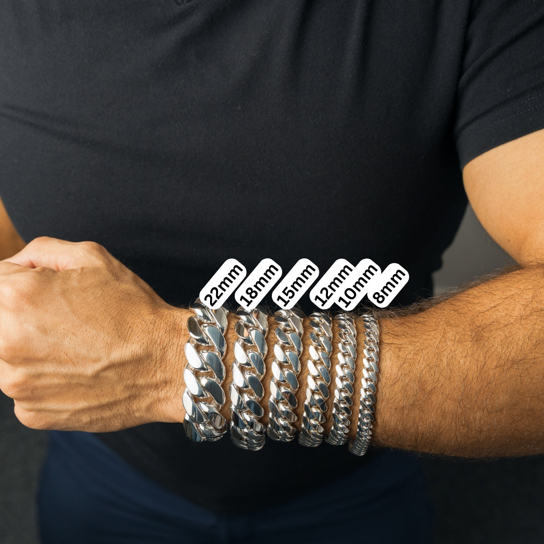 999 Handmade Silver Miami Cuban Bracelet 18mm – ML