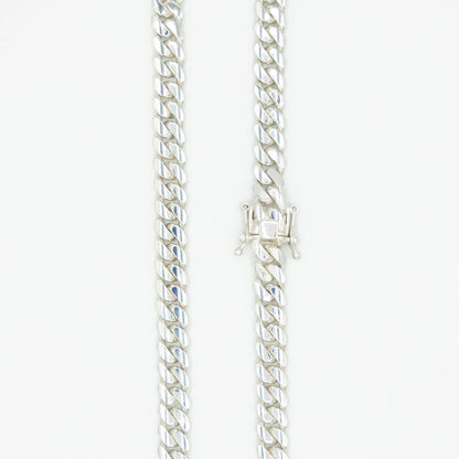 Pure Silver Miami Cuban Chain 10mm