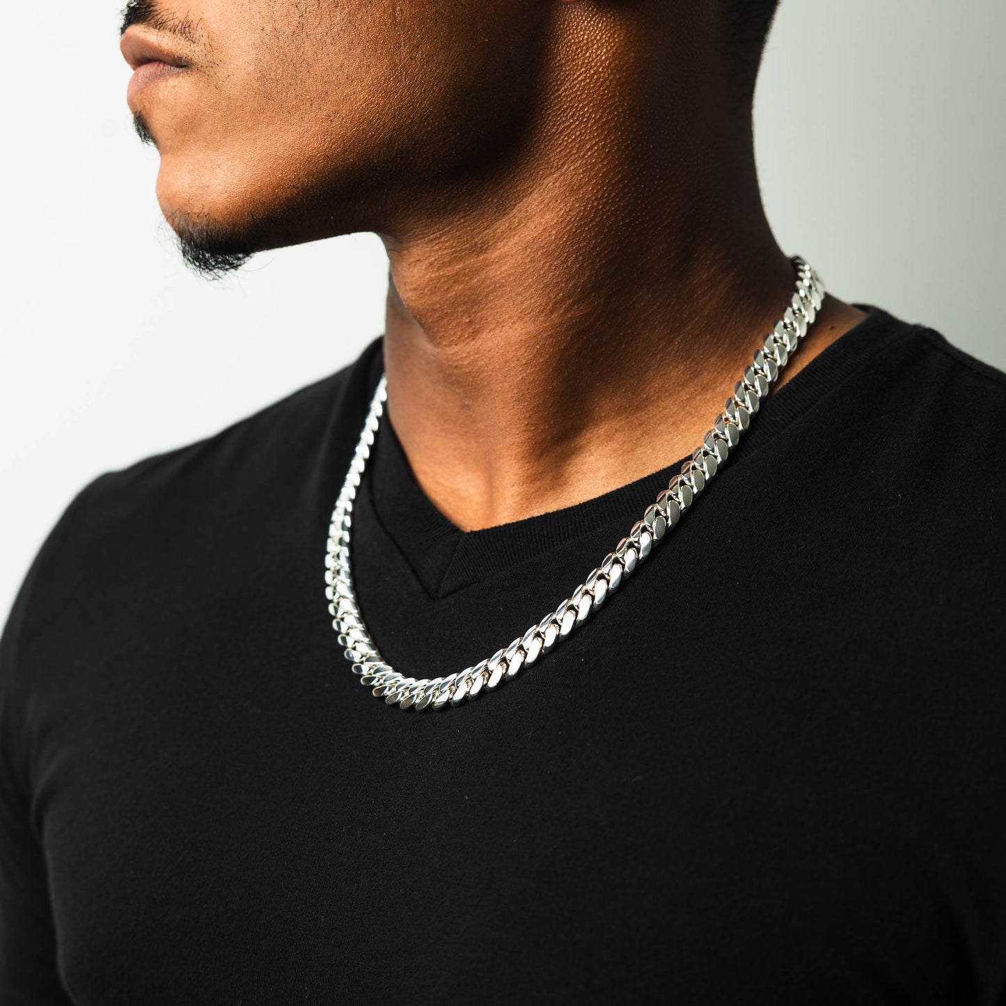 Pure Silver Miami Cuban Chain 10mm