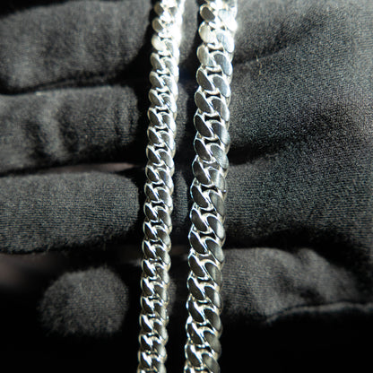 Pure Silver Miami Cuban Chain 10mm
