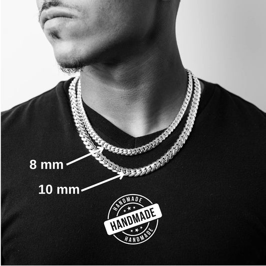 999 Handmade Silver Miami Cuban Chain 10mm