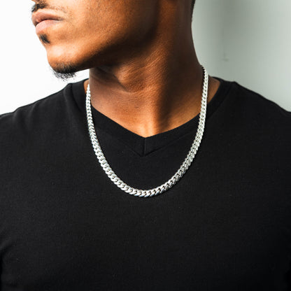 Pure Silver Miami Cuban Chain 8mm