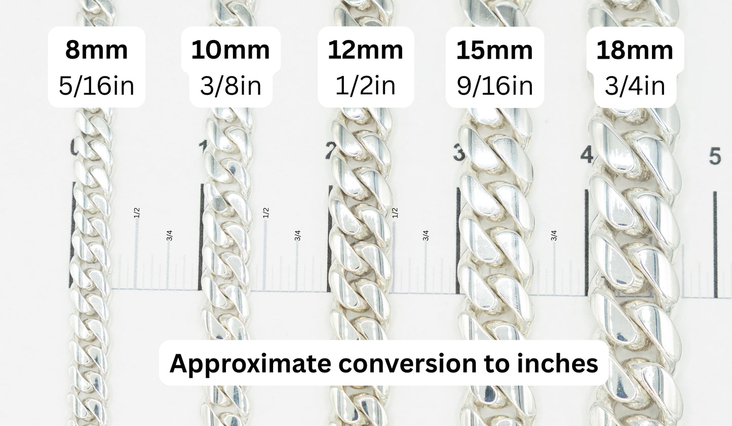 999 Handmade Silver Miami Cuban Chain 12mm