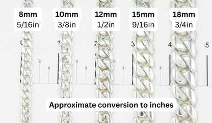 999 Handmade Silver Miami Cuban Chain 12mm