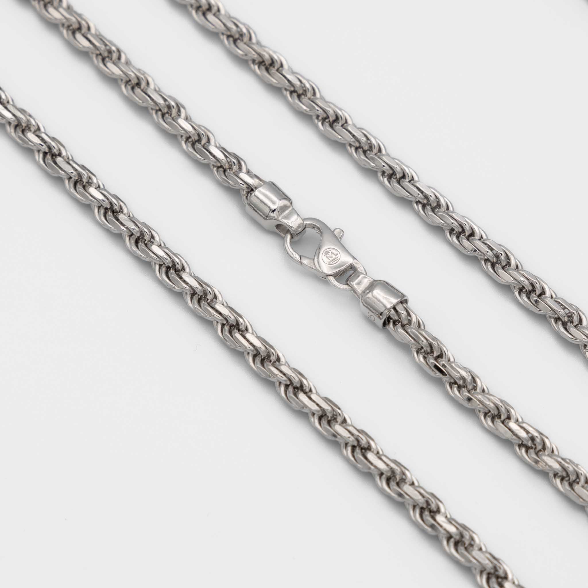 Rhodium-Plated Sterling Silver 1.7mm ROPE Chain - 18