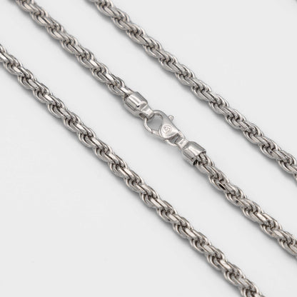 Silver Diamond Cut Rope Chain 5mm