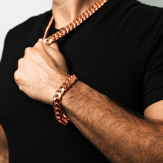 Pure Copper Miami Cuban Bracelet 15mm