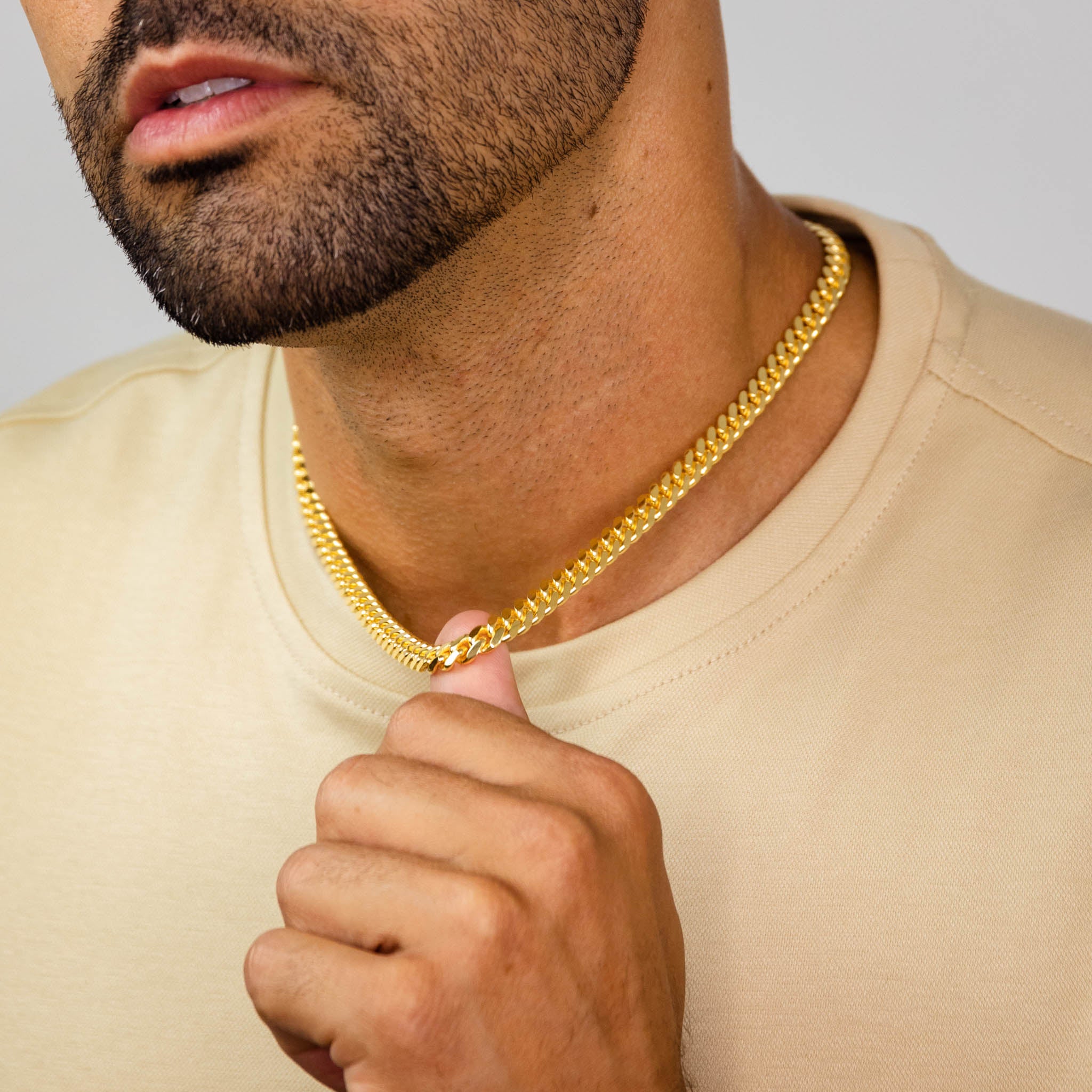 Solid 18K Yellow Gold Miami Cuban Link Chain – 2.7mm To 7mm Width, 7 To 30 Inches, Unisex